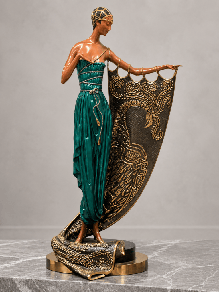 Erte Art Deco bronze female figure sculpture