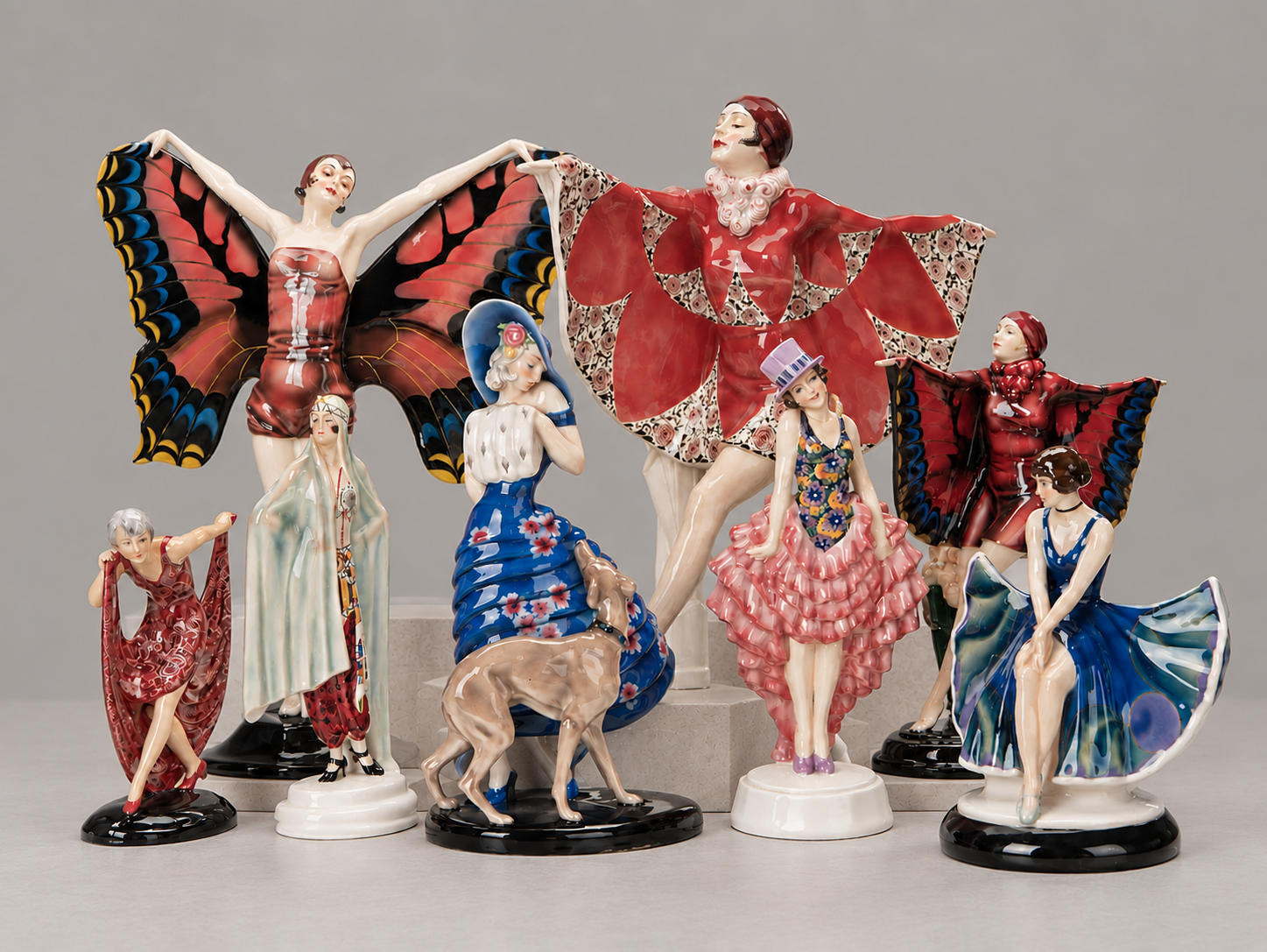 Collection of European porcelain figurines