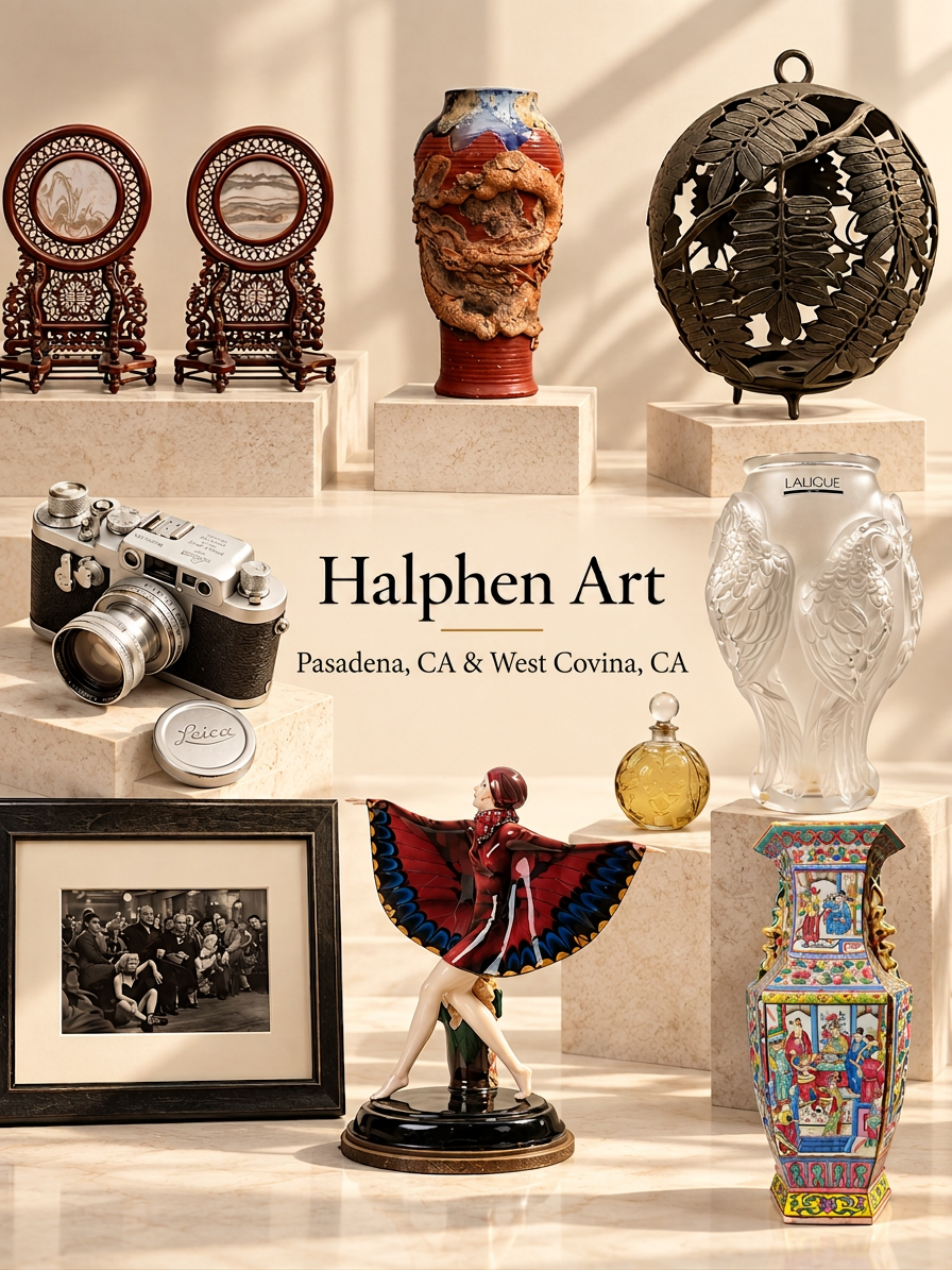 Fine art, Asian art, antiques, and decorative objects at Halphen Art in Pasadena and West Covina, California